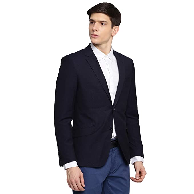 BRUUN & STENGADE Men Slim Fit Cotton Black Formal Blazer (8901234166895_$P) - Image 3