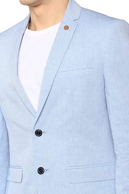 Allen Solly Men's Slim Blazer (ASBZMSLFB79958_Blue_44)